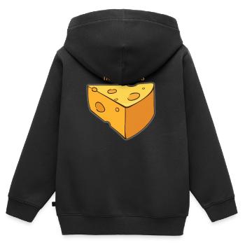 i want cheese - Kids Premium Organic Zip-up Hoodie - black - Back - AI Model Kid Male (0cm)