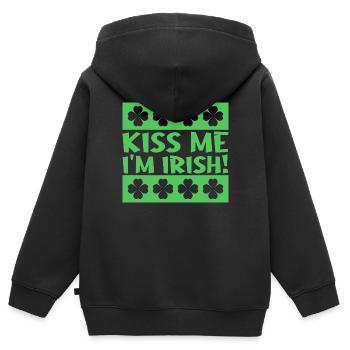 Kiss Me I'm Irish - Kinder Premium Organic Zip Hoodie - Schwarz - Hinten - AI Model Kid Male (0cm)