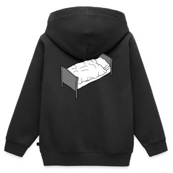 Literie Chambre Meubles - Sweat Premium à capuche zippé enfant bio - noir - Dos - AI Model Kid Male (0cm)