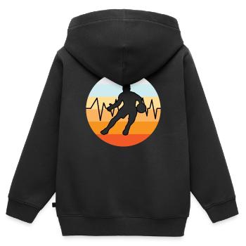 Basketball Basketballer Vintage - Kinder Premium Organic Zip Hoodie - Schwarz - Hinten - AI Model Kid Male (0cm)