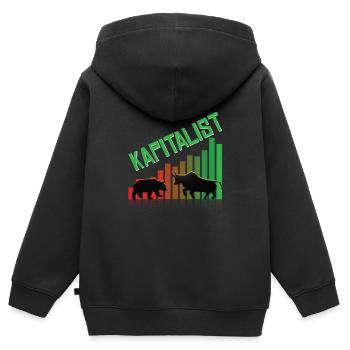 Stock Exchange Shares Capitalist - Kids Premium Organic Zip-up Hoodie - black - Back - AI Model Kid Male (0cm)