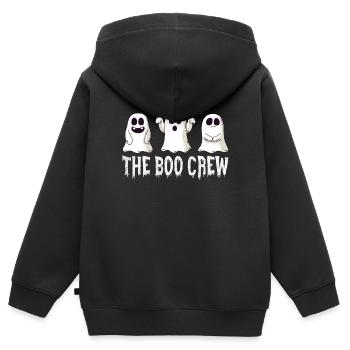The Boo Crew Geist Lustig Geister Halloween - Kinder Premium Organic Zip Hoodie - Schwarz - Hinten - AI Model Kid Male (0cm)
