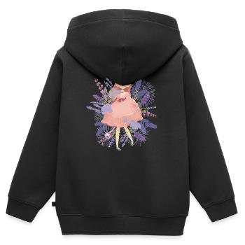 hübsches mädchen mit Lavendel - Kinder Premium Organic Zip Hoodie - Schwarz - Hinten - AI Model Kid Male (0cm)