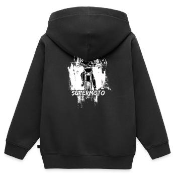Supermoto / Supermotard / Supermoto Wheelie - Kinder Premium Organic Zip Hoodie - Schwarz - Hinten - AI Model Kid Male (0cm)