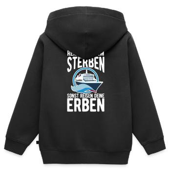 Rentner Reise vor dem Sterben sonst reisen deine - Kinder Premium Organic Zip Hoodie - Schwarz - Hinten - AI Model Kid Male (0cm)