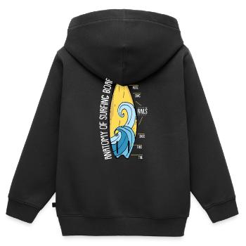 Surf surf surf surf surf planche de surf plage cadeau - Sweat Premium à capuche zippé enfant bio - noir - Dos - AI Model Kid Male (0cm)