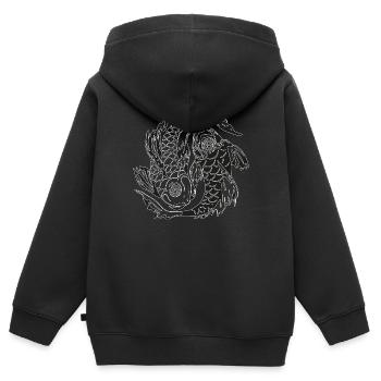 yin yang schwarz weise k mit yoga kombi - Kinder Premium Organic Zip Hoodie - Schwarz - Hinten - AI Model Kid Male (0cm)