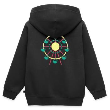 grande roue - Sweat Premium à capuche zippé enfant bio - noir - Dos - AI Model Kid Male (0cm)