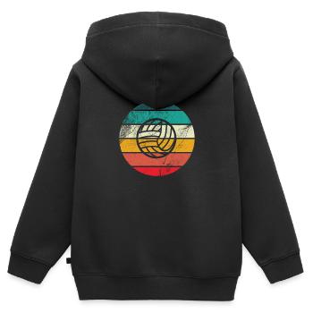 Beach Volleyball Volleyballer - Retro Volleyball - Kinder Premium Organic Zip Hoodie - Schwarz - Hinten - AI Model Kid Male (0cm)