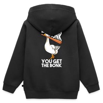 Mess With The Honk You Get The Bonk - Sweat Premium à capuche zippé enfant bio - noir - Dos - AI Model Kid Male (0cm)