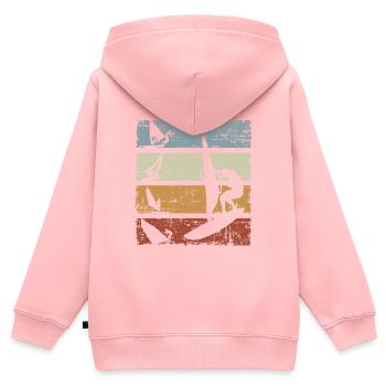 Vintage Windsurfing - Sweat Premium à capuche zippé enfant bio - rose - Dos - AI Model Kid Female (0cm)