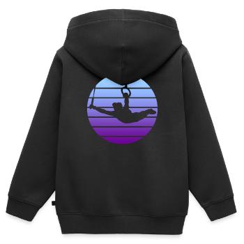 Gymnastik - Turnen Retro Vintage Design - Kinder Premium Organic Zip Hoodie - Schwarz - Hinten - AI Model Kid Male (0cm)