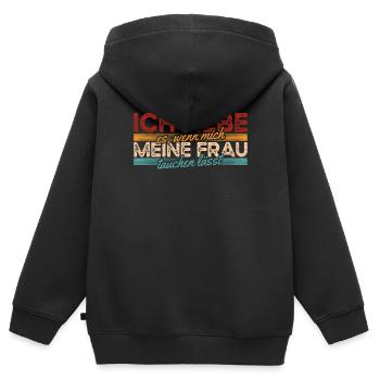 Tauchen Taucher - Kinder Premium Organic Zip Hoodie - Schwarz - Hinten - AI Model Kid Male (0cm)