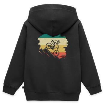 Downhill Retro - Sweat Premium à capuche zippé enfant bio - noir - Dos - AI Model Kid Male (0cm)