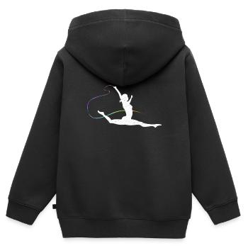 Damen Rhythmische Sportgymnastik für Gymnastinnen - Kinder Premium Organic Zip Hoodie - Schwarz - Hinten - AI Model Kid Male (0cm)