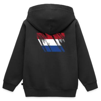 Pays-Bas Pavillon - Sweat Premium à capuche zippé enfant bio - noir - Dos - AI Model Kid Male (0cm)