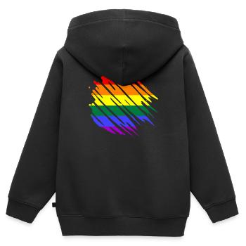 LGBT Rainbow Flag - Kids Premium Organic Zip-up Hoodie - black - Back - AI Model Kid Male (0cm)