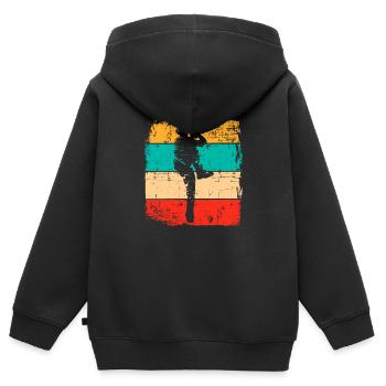 Baseball vintage Pitcher - Kinder Premium Organic Zip Hoodie - Schwarz - Hinten - AI Model Kid Male (0cm)