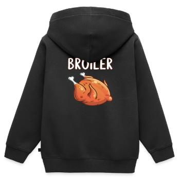 RDA Allemagne de l’Est Est Ostalgie Ossi Broiler - Sweat Premium à capuche zippé enfant bio - noir - Dos - AI Model Kid Male (0cm)