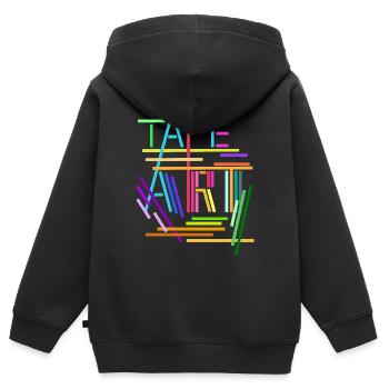 TAPE Art artiste art bande adhése - Sweat Premium à capuche zippé enfant bio - noir - Dos - AI Model Kid Male (0cm)