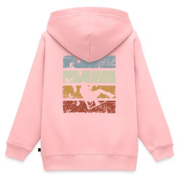 Vintage Kitesurfing - Sweat Premium à capuche zippé enfant bio - rose - Dos - AI Model Kid Female (0cm)