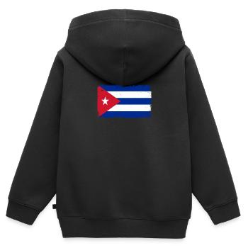 Kuba Herzschlag Flagge Vintage Retro Kuba - Kinder Premium Organic Zip Hoodie - Schwarz - Hinten - AI Model Kid Male (0cm)