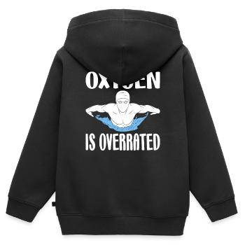 Oxygen is Overrated Natation Natation Eau - Sweat Premium à capuche zippé enfant bio - noir - Dos - AI Model Kid Male (0cm)