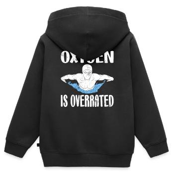 Oxygen is Overrated Natation Natation Eau - Sweat Premium à capuche zippé enfant bio - noir - Dos - AI Model Kid Male (0cm)