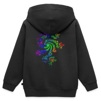 Fraktal Farbenfroh - Kinder Premium Organic Zip Hoodie - Schwarz - Hinten - AI Model Kid Male (0cm)