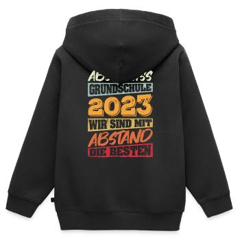 Abschluss Grundschule 2023 mit Abstand die Besten - Kinder Premium Organic Zip Hoodie - Schwarz - Hinten - AI Model Kid Male (0cm)