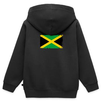 Jamaica Herzschlag Flagge Vintage Jamaica - Kinder Premium Organic Zip Hoodie - Schwarz - Hinten - AI Model Kid Male (0cm)