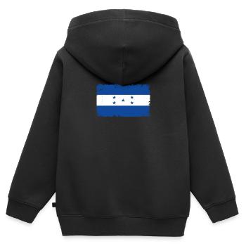 Honduras Herzschlag Flagge Vintage Honduras - Kinder Premium Organic Zip Hoodie - Schwarz - Hinten - AI Model Kid Male (0cm)