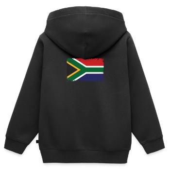 Süd Afrika Herzschlag Flagge Vintage Süd Afrika - Kinder Premium Organic Zip Hoodie - Schwarz - Hinten - AI Model Kid Male (0cm)