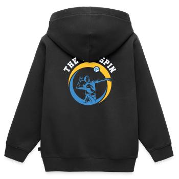 Volley-ball beach volley - Sweat Premium à capuche zippé enfant bio - noir - Dos - AI Model Kid Male (0cm)