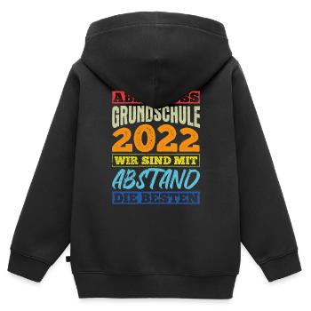 Abschluss Grundschule 2022 mit Abstand die Besten - Kinder Premium Organic Zip Hoodie - Schwarz - Hinten - AI Model Kid Male (0cm)