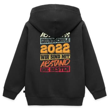 Abschluss Grundschule 2022 mit Abstand die Besten - Kinder Premium Organic Zip Hoodie - Schwarz - Hinten - AI Model Kid Male (0cm)