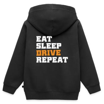 Manger Sleep Drive Répéter - Sweat Premium à capuche zippé enfant bio - noir - Dos - AI Model Kid Male (0cm)