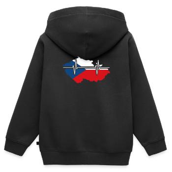 Tschechien Herzschlag Flagge Vintage Tschechien - Kinder Premium Organic Zip Hoodie - Schwarz - Hinten - AI Model Kid Male (0cm)
