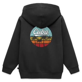 Cuba Havanna - Kinder Premium Organic Zip Hoodie - Schwarz - Hinten - AI Model Kid Male (0cm)