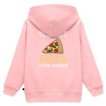 Pizza Italien Essen Lustiger Spruch Geschenk - Kinder Premium Organic Zip Hoodie - Rosa - Hinten - AI Model Kid Female (0cm)