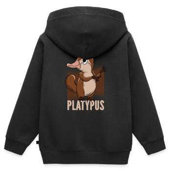 Schnabeltier - Kinder Premium Organic Zip Hoodie - Schwarz - Hinten - AI Model Kid Male (0cm)