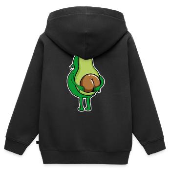 Avocat Ass Scratch Butt Avocat Lover Végétalien - Sweat Premium à capuche zippé enfant bio - noir - Dos - AI Model Kid Male (0cm)