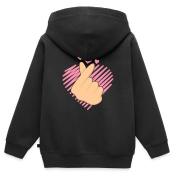 K-Pop Handschnipser Liebe - Kinder Premium Organic Zip Hoodie - Schwarz - Hinten - AI Model Kid Male (0cm)