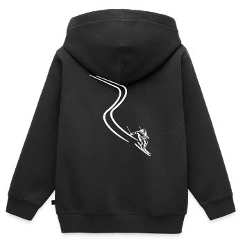 Skifahren - Kinder Premium Organic Zip Hoodie - Schwarz - Hinten - AI Model Kid Male (0cm)
