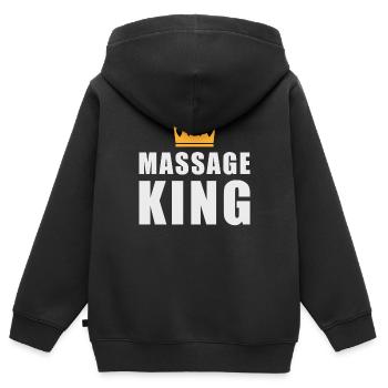 Massage Masseur Geschenk - Kinder Premium Organic Zip Hoodie - Schwarz - Hinten - AI Model Kid Male (0cm)