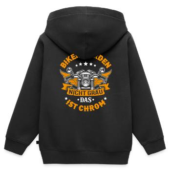 Biker Werden Nicht Grau Motorradfahrer Biker - Kinder Premium Organic Zip Hoodie - Schwarz - Hinten - AI Model Kid Male (0cm)