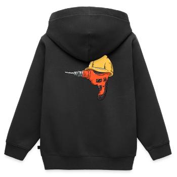Handwerker - Kinder Premium Organic Zip Hoodie - Schwarz - Hinten - AI Model Kid Male (0cm)