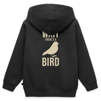 Dicton ornithologue - Sweat Premium à capuche zippé enfant bio - noir - Dos - AI Model Kid Male (0cm)