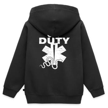 Off Duty Sanitäter Rettungsdienst - Kinder Premium Organic Zip Hoodie - Schwarz - Hinten - AI Model Kid Male (0cm)