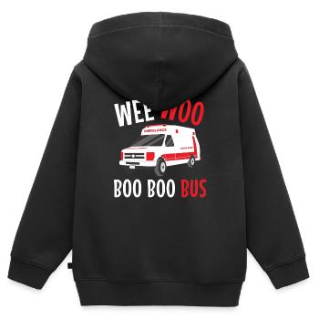 Sanitäter Wee Woo Bus Rettungsdienst - Kinder Premium Organic Zip Hoodie - Schwarz - Hinten - AI Model Kid Male (0cm)